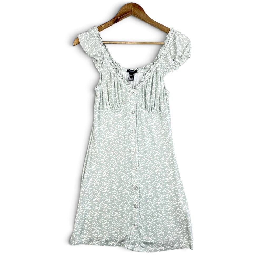 Forever 21 Prairie Dress Size Medium Floral Sage Green Milkmaid Cottagecore